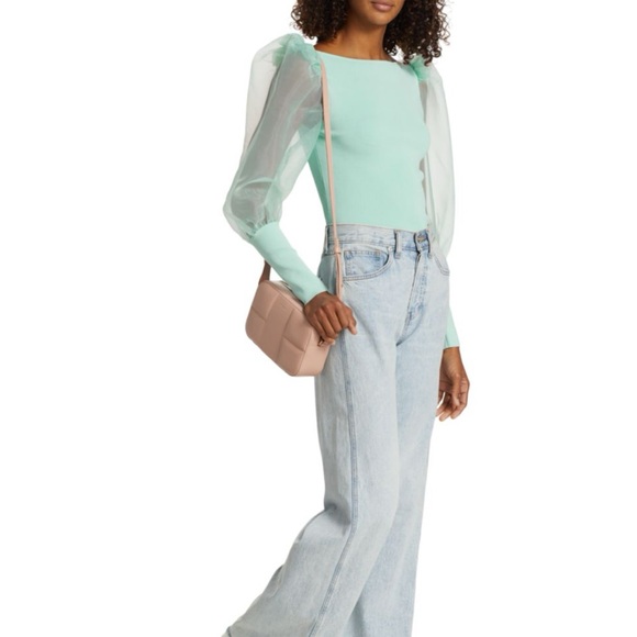 Alice + Olivia Abella Puff Sleeve Top - Picture 2 of 6